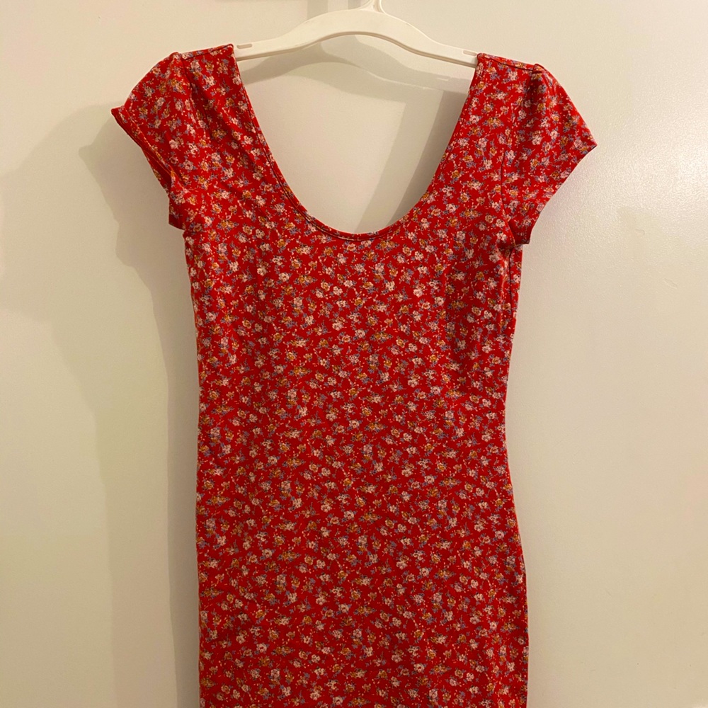 Short dress with low scoop back